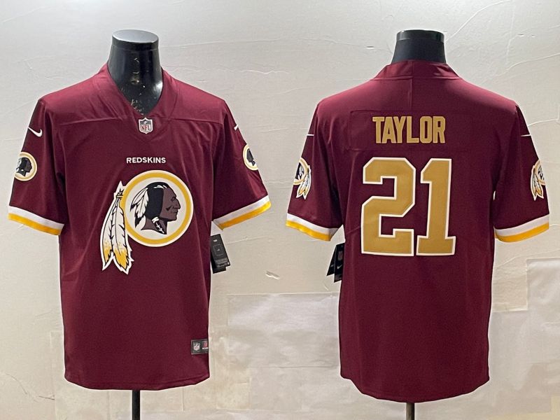 Men Washington Commanders 21 Taylor Red Brigade standard Nike 2025 Vapor Limited NFL Jersey style 3